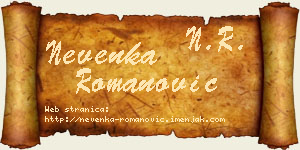 Nevenka Romanović vizit kartica